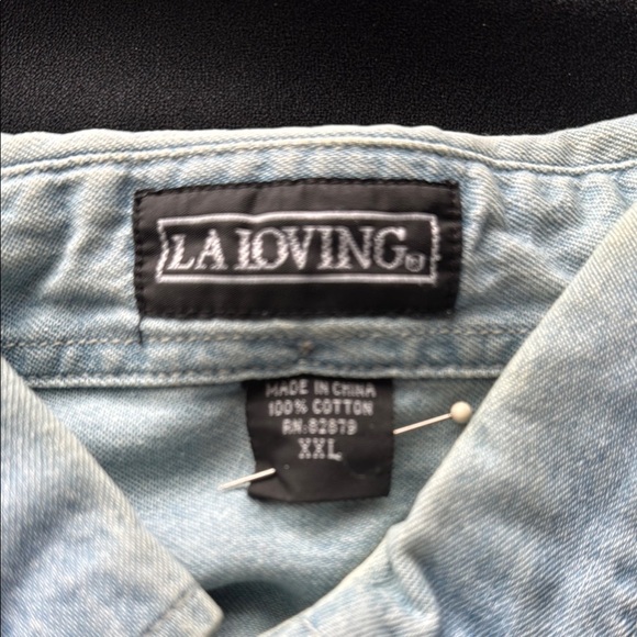 Light Blue Denim Casual Button Down Shirt great quality - Picture 3 of 7